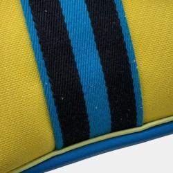 Pre Owned Hermes Lime, Vert Absinthe, Blue Hydra, and Blue Indigo Toile and Clemence Pursangle Tote