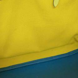 Pre Owned Hermes Lime, Vert Absinthe, Blue Hydra, and Blue Indigo Toile and Clemence Pursangle Tote