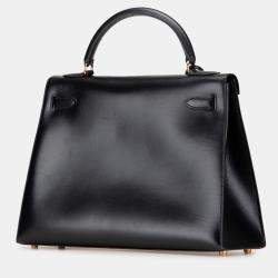 Pre Owned Hermes Black Box Calf Kelly Sellier 32