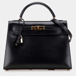 Pre Owned Hermes Black Box Calf Kelly Sellier 32