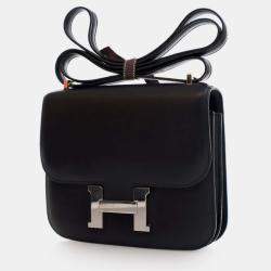 مملوكة مسبقًا Hermes Noir Mini Swift Marble Constance 18