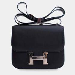 مملوكة مسبقًا Hermes Noir Mini Swift Marble Constance 18