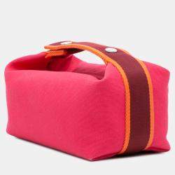 مملوكة مسبقًا Hermes Pink Red Small Toile Bride A Brac Case