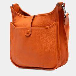 مملوكة مسبقًا حقيبة هيرمس إيفلين III جلد كليمنس برتقالي 29