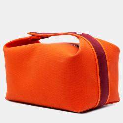 Pre Owned حقيبة هيرمس براك كيس توال كبيرة برتقالية حمراء