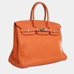 Pre Owned Hermes Orange Togo Birkin Retourne 35