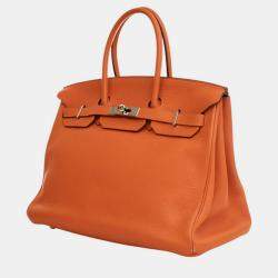 Pre Owned Hermes Orange Togo Birkin Retourne 35