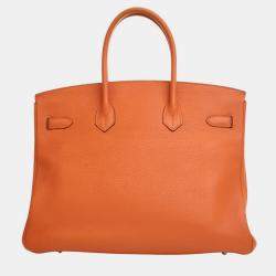 Pre Owned Hermes Orange Togo Birkin Retourne 35