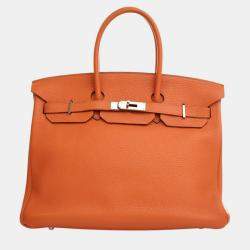 Pre Owned Hermes Orange Togo Birkin Retourne 35