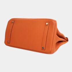 Pre Owned Hermes Orange Togo Birkin Retourne 35