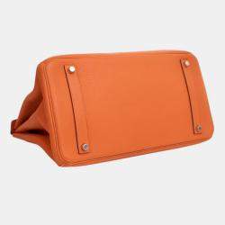 Pre Owned Hermes Orange Togo Birkin Retourne 35
