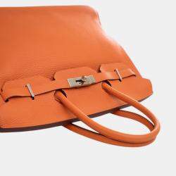 Pre Owned Hermes Orange Togo Birkin Retourne 35