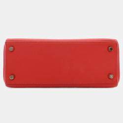 مملوكة مسبقًا Hermes Rouge Pivoine Swift Kelly II Retourne 25