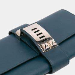 مملوكة مسبقًا Hermes Blue Tadelakt Medor Clutch 23