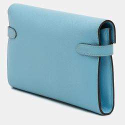 مملوكة مسبقًا Hermes Blue Epsom Kelly Longue Wallet