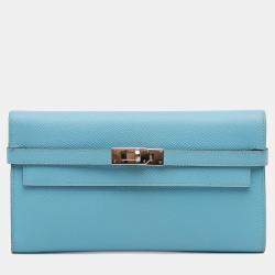 مملوكة مسبقًا Hermes Blue Epsom Kelly Longue Wallet