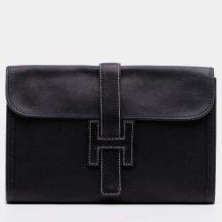 مملوكة مسبقًا Hermes Black Evergrain Jige PM