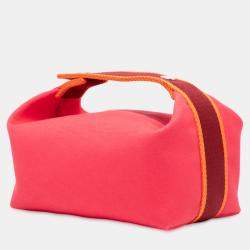 Pre Owned Hermes Pink Small Toile Bride A Brac Case
