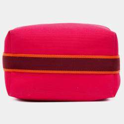 مملوكة مسبقًا حقيبة هيرمس كبيرة وردي أحمر من قماش تولي العروس براك