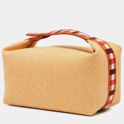 Pre Owned Hermes Orange Large Wool Bride A Brac Au Carre Case