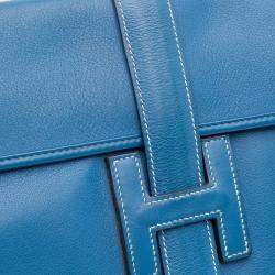 مملوكة مسبقًا حقيبة يد هيرمس جيج إيلان 29 جلد سويفت أزرق