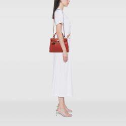 مملوكة مسبقًا حقيبة هيرمس كيللي إرجاع 28 توغو برتقالية