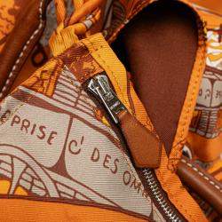 مملوكة مسبقًا Hermes Orange Jeu des Omnibus et Dames Blanches Silky Pop Crossbody