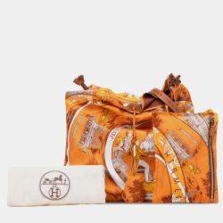 مملوكة مسبقًا Hermes Orange Jeu des Omnibus et Dames Blanches Silky Pop Crossbody
