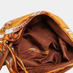 مملوكة مسبقًا Hermes Orange Jeu des Omnibus et Dames Blanches Silky Pop Crossbody