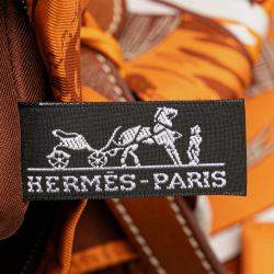 مملوكة مسبقًا Hermes Orange Jeu des Omnibus et Dames Blanches Silky Pop Crossbody