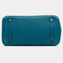 Pre Owned Hermes Blue Togo Birkin Retourne 30