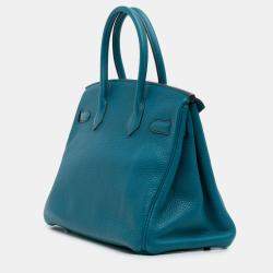 Pre Owned Hermes Blue Togo Birkin Retourne 30