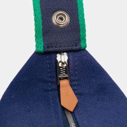 مملوكة مسبقًا Hermes Blue Green Small Toile Bride A Brac Case