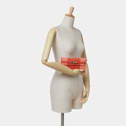 مملوكة مسبقًا محفظة هيرمس كيلي فلاغ إبصوم برتقالي طويلة