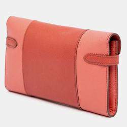 مملوكة مسبقًا محفظة هيرمس كيلي فلاغ إبصوم برتقالي طويلة