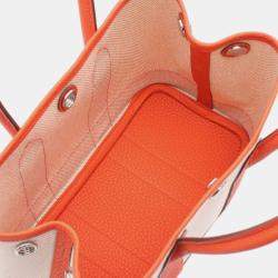 مملوكة مسبقًا حقيبة هيرمس غاردن بارتي 23 بني برتقالي تويل ونيغوندا