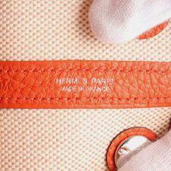 مملوكة مسبقًا حقيبة هيرمس غاردن بارتي 23 بني برتقالي تويل ونيغوندا