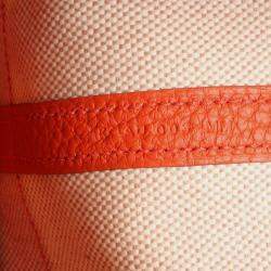 مملوكة مسبقًا حقيبة هيرمس غاردن بارتي 23 بني برتقالي تويل ونيغوندا