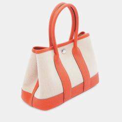 مملوكة مسبقًا حقيبة هيرمس غاردن بارتي 23 بني برتقالي تويل ونيغوندا