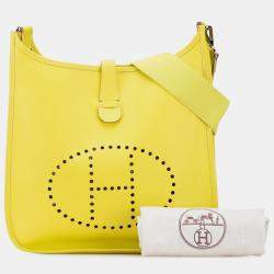 Pre Owned حقيبة إبلين 33 إيبسوم صفراء من هيرمس