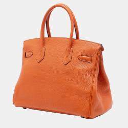 Pre Owned حقيبة هيرمس بيركين ريتورن 30 توغو برتقالي