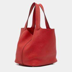 مملوكة مسبقًا Hermes Red Clemence Picotin Lock 22