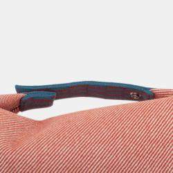 مملوكة مسبقًا حقيبة هيرمس \"برايد أ براك ه نات\" صوف أحمر أزرق كبير