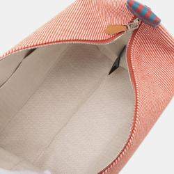 مملوكة مسبقًا حقيبة هيرمس \"برايد أ براك ه نات\" صوف أحمر أزرق كبير