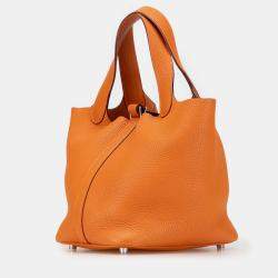 مملوكة مسبقًا حقيبة هيرمس بيكوتين 18 كليمونس برتقالي