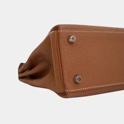Pre Owned Hermes Brown Togo Kelly II Retourne 25