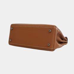 Pre Owned Hermes Brown Togo Kelly II Retourne 25