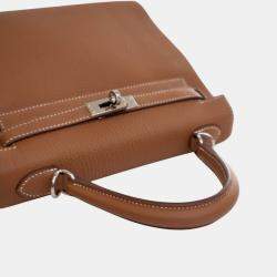 Pre Owned Hermes Brown Togo Kelly II Retourne 25