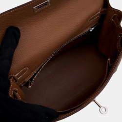 Pre Owned Hermes Brown Togo Kelly II Retourne 25