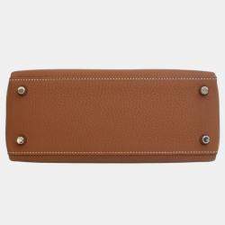Pre Owned Hermes Brown Togo Kelly II Retourne 25